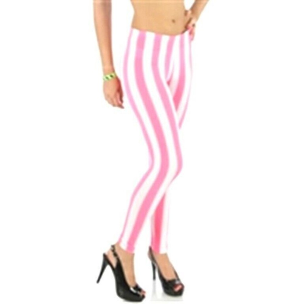 PICKYBOO Pink Stripes Jr.Queen 2x/3x Stretch Sheer Legging